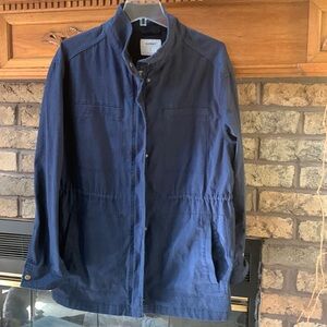 Womens old navy light weight barn jacket size large navy blue euc